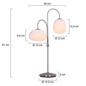 Lampe LED Bollique Verre dépoli / Fer - 2 ampoules