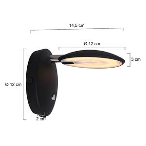 LED-wandlamp Zenith ijzer / plexiglas - 1 lichtbron - Zwart