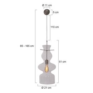 Hanglamp Anne II transparant glas / ijzer - 1 lichtbron