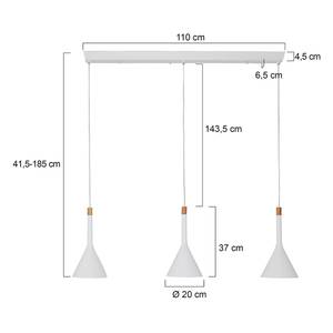 Hanglamp Cornucopia IV staal / massief grenenhout - Aantal lichtbronnen: 3
