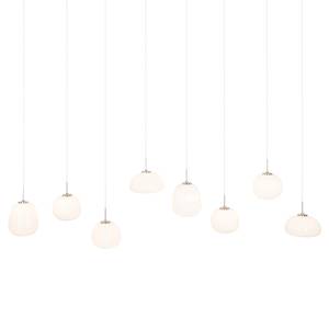 LED-hanglamp Bollique I melkglas / ijzer - 8 lichtbronnen