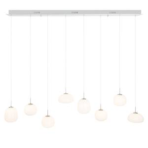 LED-hanglamp Bollique I melkglas / ijzer - 8 lichtbronnen