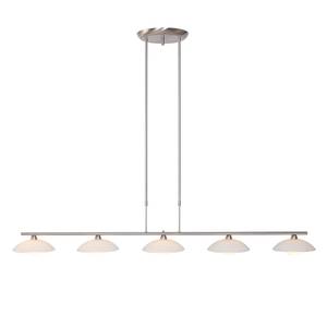 LED-hanglamp Monarch II glas / staal - Zilver - Aantal lichtbronnen: 5