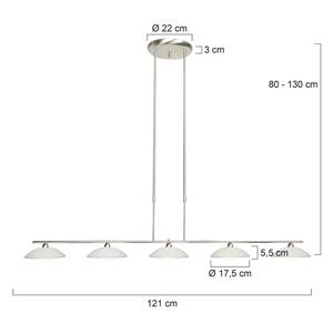 LED-Pendelleuchte Monarch II Glas / Stahl - Silber - Flammenanzahl: 5