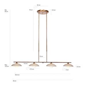 LED-hanglamp Monarch II glas / staal - Goud - Aantal lichtbronnen: 4