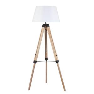 Staande lamp Staad textielmix / massief hout - 1 lichtbron - Wit