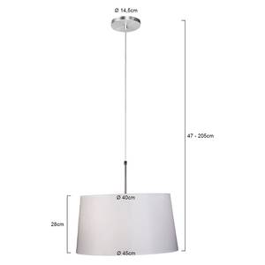 Hanglamp Stresa I textielmix / staal - 1 lichtbron