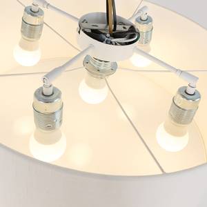 Plafondlamp Gramineus II linnen / staal - 5 lichtbronnen - Alpinewit