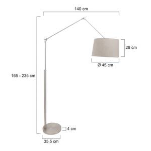 Staande lamp Gramineus XVI linnen / staal - 1 lichtbron