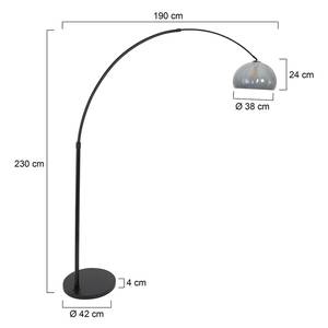 Staande lamp Stresa II plexiglas / aluminium - 1 lichtbron