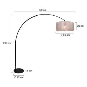 Staande lamp Gramineus VIII textielmix / aluminium - 1 lichtbron - Zilver