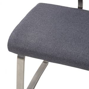 Banc Marco II Tissage à plat / Acier inoxydable - Anthracite / Acier inoxydable - Largeur : 175 cm