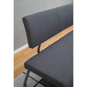 Banc Marco II Tissage à plat / Acier inoxydable - Anthracite / Acier inoxydable - Largeur : 175 cm