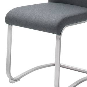 Chaises cantilever Marco II Tissage à plat / Acier inoxydable - Anthracite - Lot de 2