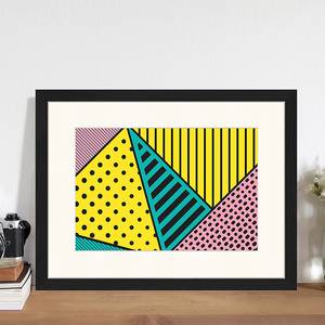 Bild Pink Yellow & Green Buche massiv / Plexiglas - 42 x 32 cm