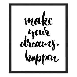 Afbeelding Make Your Dreams Happen Massief beukenhout/plexiglas - 52 x 62 cm