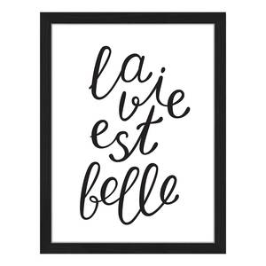 Bild La Vie Est Belle Buche massiv / Plexiglas - 32 x 42 cm