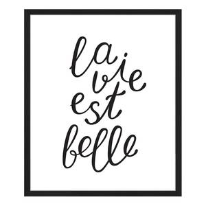 Bild La Vie Est Belle Buche massiv / Plexiglas - 52 x 62 cm