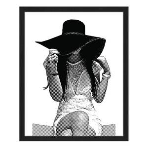 Tableau déco Young Women Wearing Hat Hêtre massif / Plexiglas - 42 x 52 cm