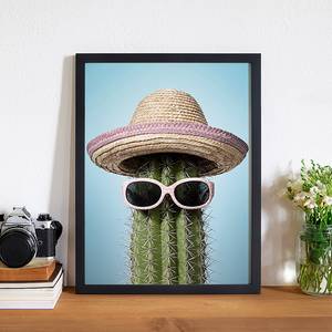 Bild Pink mexico cactus Buche massiv / Plexiglas - 32 x 42 cm