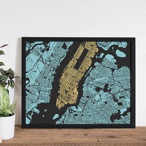 Tableau déco New York Hêtre massif / Plexiglas - 52 x 42 cm