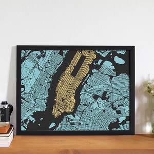 Bild New York Buche massiv / Plexiglas - 42 x 32 cm