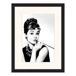 Afbeelding Audrey Hepburn Smoking Massief beukenhout/plexiglas - 32 x 42 cm