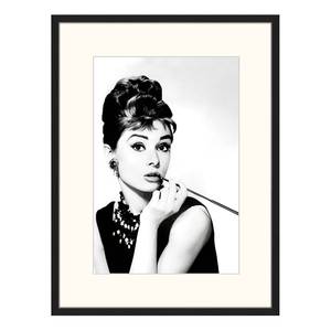 Afbeelding Audrey Hepburn Smoking Massief beukenhout/plexiglas - 62 x 82 cm