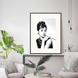 Tableau déco Audrey Hepburn Smoking Hêtre massif / Plexiglas - 62 x 82 cm