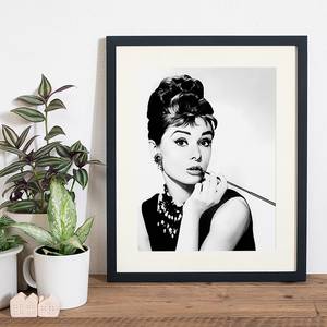 Bild Audrey Hepburn Smoking Buche massiv / Plexiglas - 42 x 52 cm