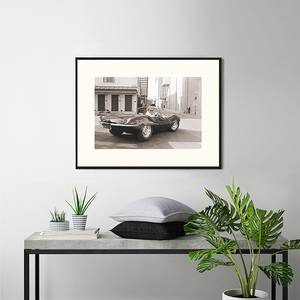Afbeelding Steve McQueen in Jaguar Massief beukenhout/plexiglas - 82 x 62 cm