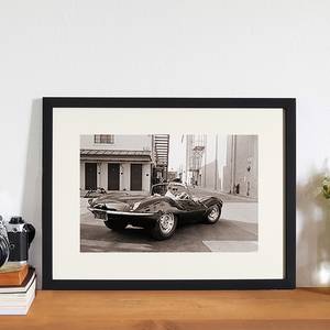 Afbeelding Steve McQueen in Jaguar Massief beukenhout/plexiglas - 42 x 32 cm