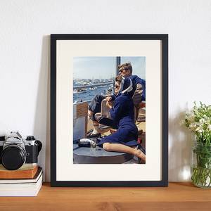 Bild John and Jackie on a boat trip Buche massiv / Plexiglas - 32 x 42 cm