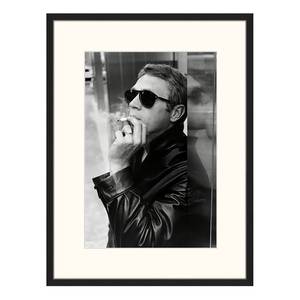 Bild Steve McQueen smoking a Ciggy Buche massiv / Plexiglas - 62 x 82 cm