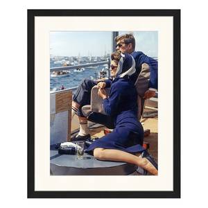 Bild John and Jackie on a boat trip Buche massiv / Plexiglas - 42 x 52 cm