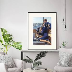 Bild John and Jackie on a boat trip Buche massiv / Plexiglas - 62 x 82 cm
