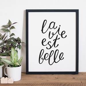 Bild La Vie Est Belle Buche massiv / Plexiglas - 42 x 52 cm