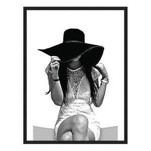 Tableau déco Young Women Wearing Hat Hêtre massif / Plexiglas - 62 x 82 cm