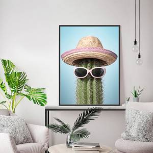 Bild Pink mexico cactus Buche massiv / Plexiglas - 62 x 82 cm