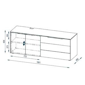 Sideboard eDJUST I Hochglanz Weiß / Platingrau