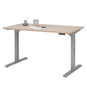 Bureau eDJUST I Sonoma eikenhouten look/platinakleurig