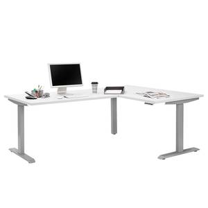 Bureau d’angle eDJUST II Blanc / Gris platine