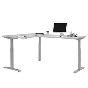 Bureau d’angle eDJUST II Gris clair / Gris platine