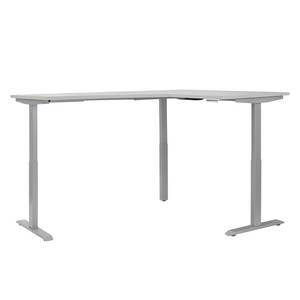 Bureau d’angle eDJUST II Gris clair / Gris platine