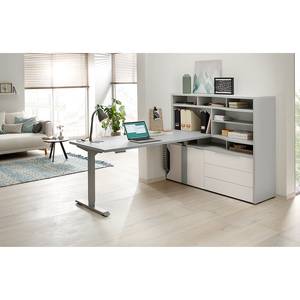 Étagère de bureau eDJUST Blanc brillant / Gris platine - Tiroir à droite