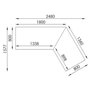 Bureau d’angle eDJUST I Imitation chêne de Sonoma / Gris platine - Alignement à gauche