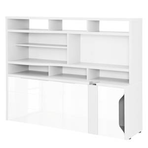 Étagère de bureau eDJUST Blanc brillant / Blanc - Tiroir à gauche