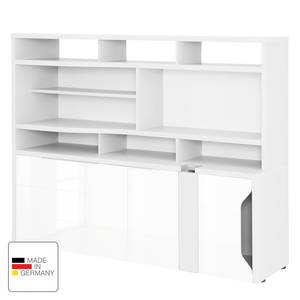 Étagère de bureau eDJUST Blanc brillant / Blanc - Tiroir à gauche