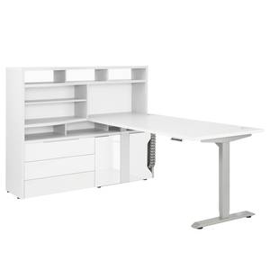 Étagère de bureau eDJUST Blanc brillant / Blanc - Tiroir à gauche