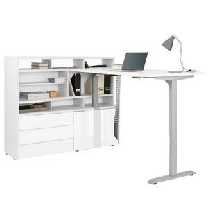 Étagère de bureau eDJUST Blanc brillant / Blanc - Tiroir à gauche